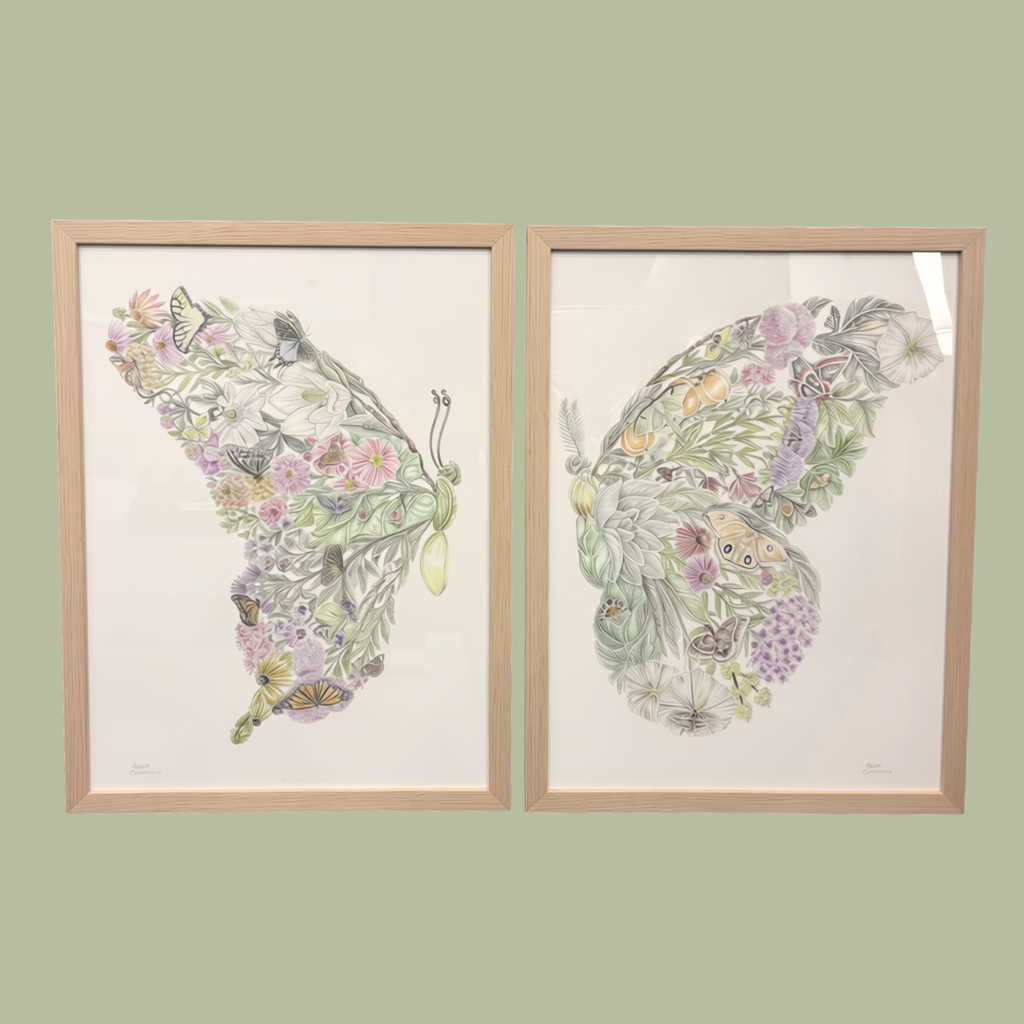 The Flight of Dusk and Dawn Original Artwork Diptych