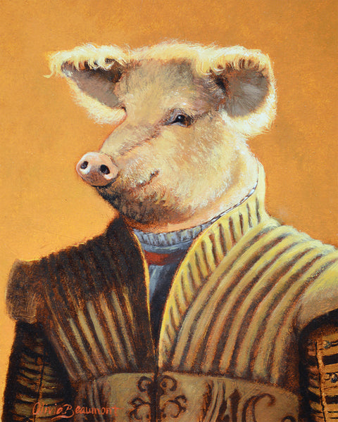 The Historian Pig Print