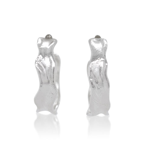 Silver hoop earrings organic shape
Kristen Baird Designs
