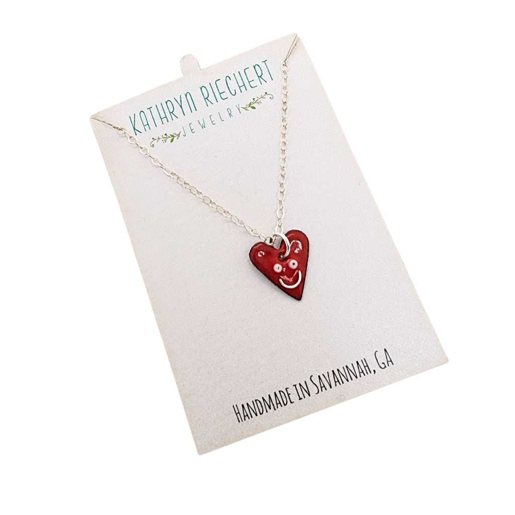 Tiny Smiling Heart Necklace