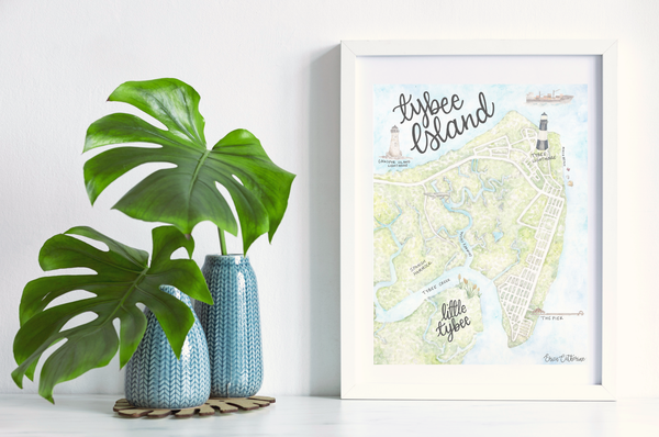 Tybee Island Map by Erica Catherine Gallery 209
