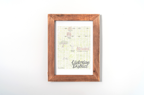 Victorian District Savannah Map Print by Erica Catherine Gallery 209