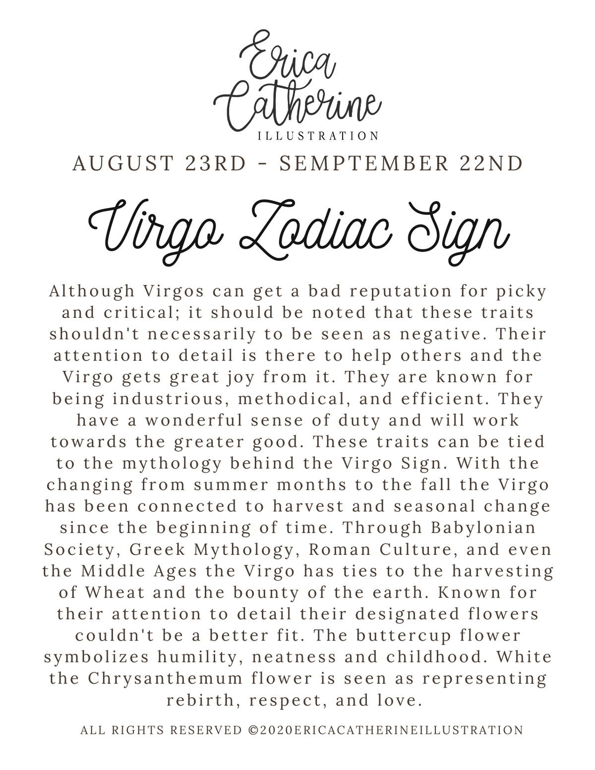Virgo Zodiac Sign Print