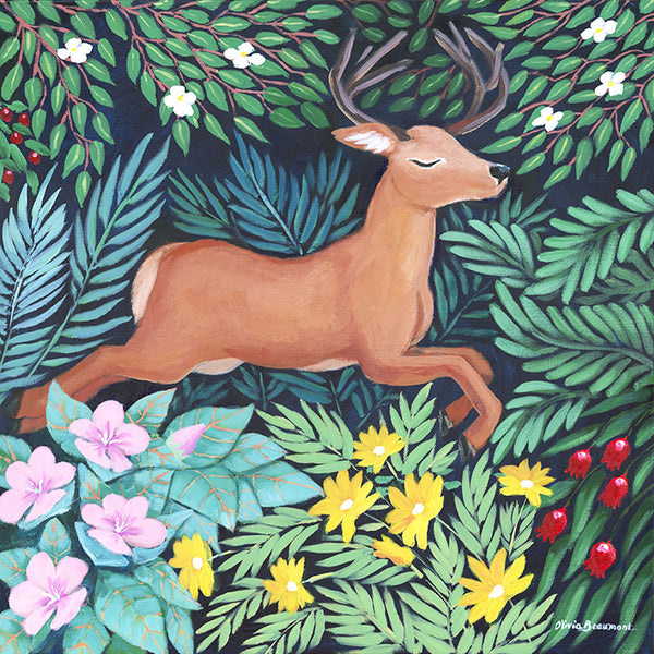 Woodland Buck Original Acrylic Painting