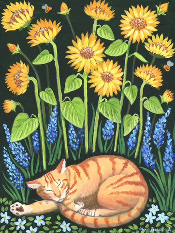 Woodland Farm Cat Print
