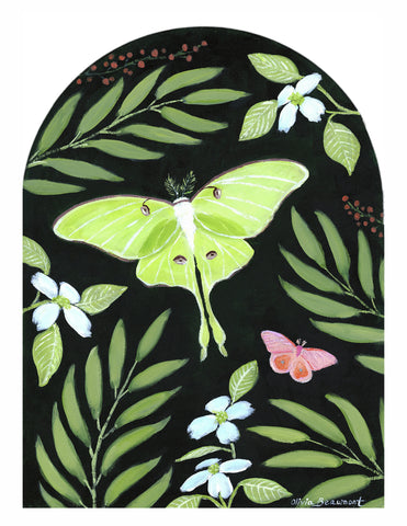 Woodland Luna Moth Print