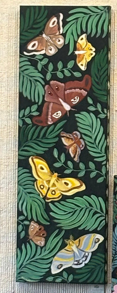 Woodland Moths Original Acrylic Painting