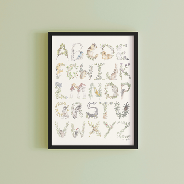 Woodland Alphabet Print