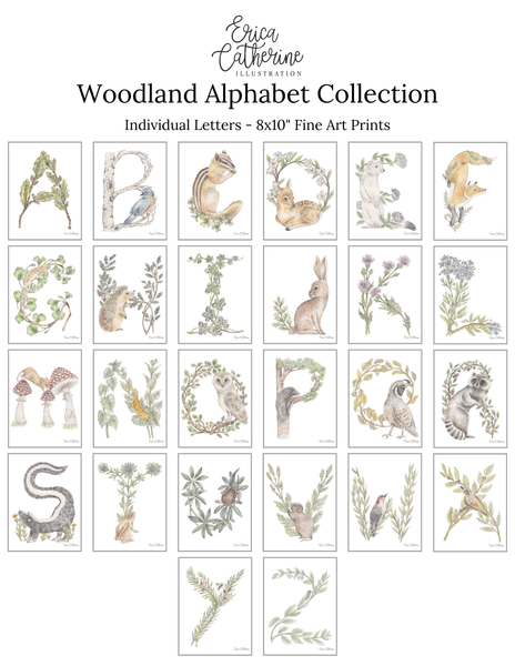 Woodland Alphabet Print