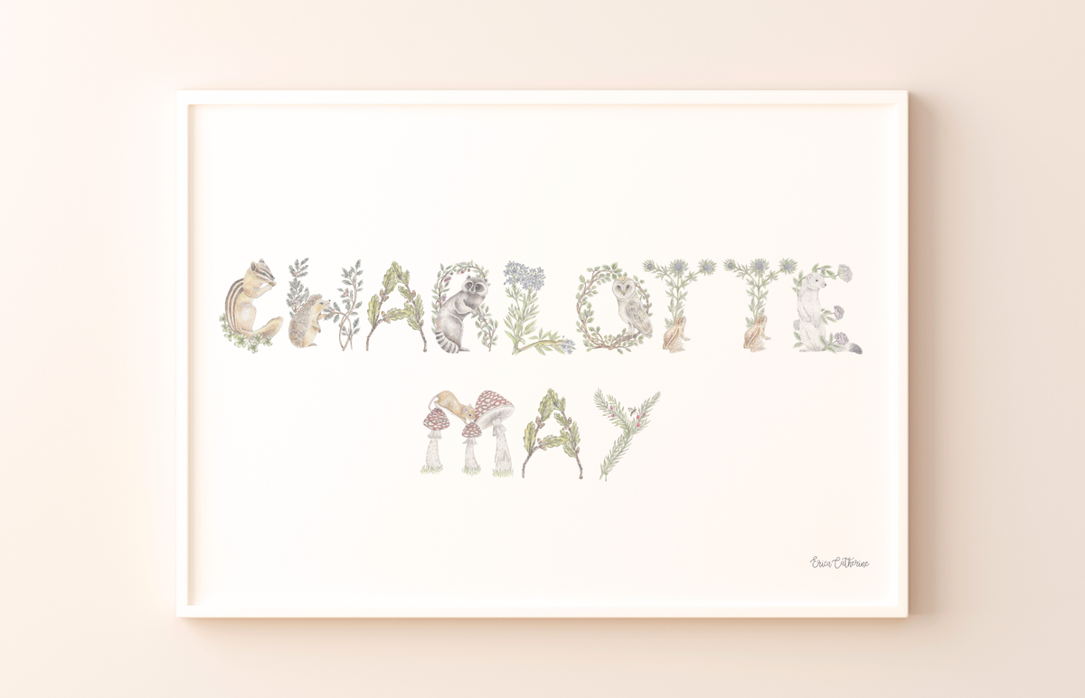 Woodland Custom Name Print