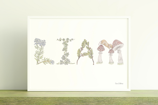 Woodland Alphabet Custom Name Print by Erica Catherine Gallery 209