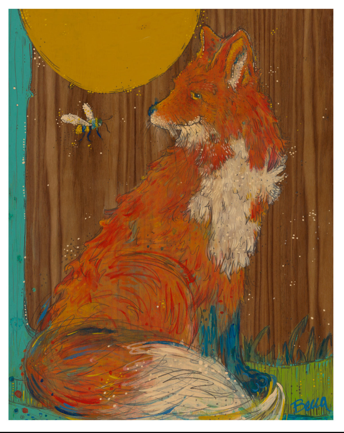 Yellow Moon Red Fox Whispers