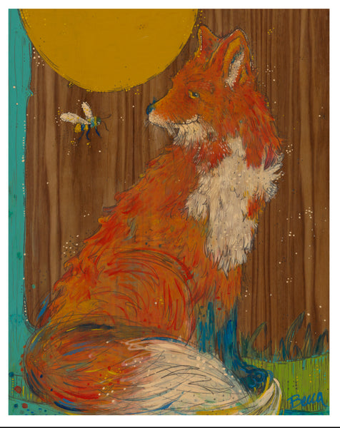 Yellow Moon Red Fox Whispers