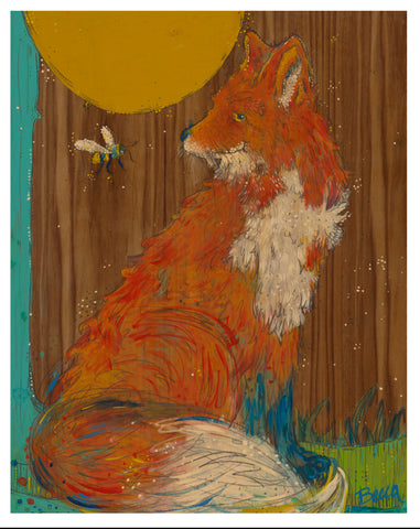 Yellow Moon Red Fox Whispers