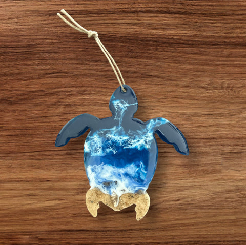 Resin Ocean Themed Ornament Sea Turtle