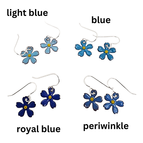 blue flower earrings by Kathryn Riechert