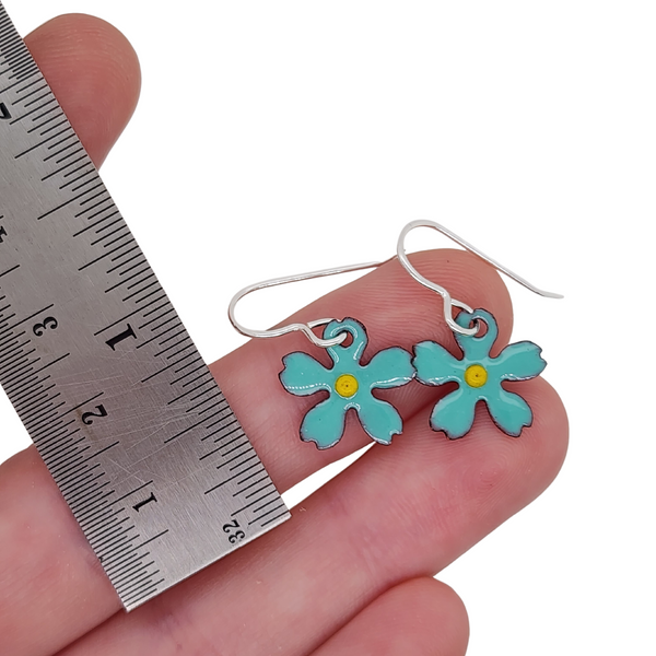 colorful glass enamel flower earrings
