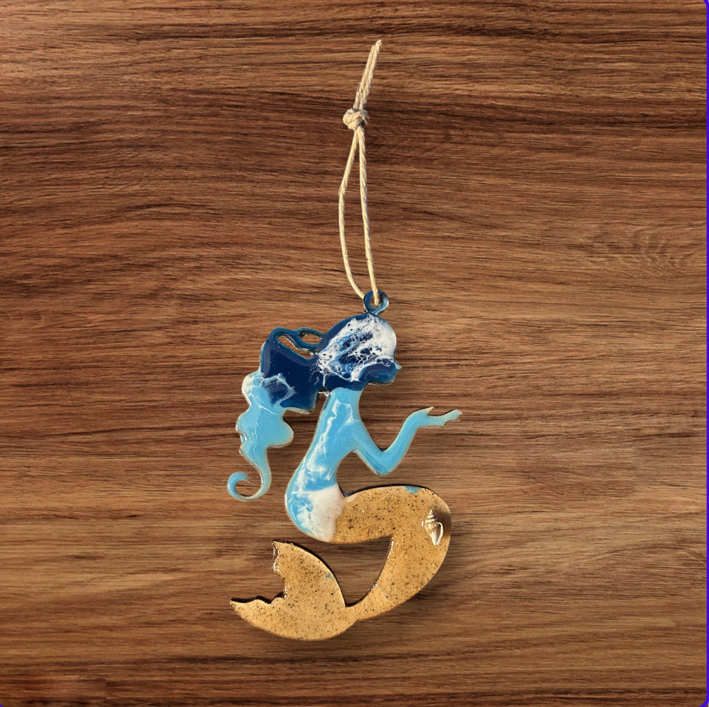 Resin Ocean Themed Ornament Mermaid