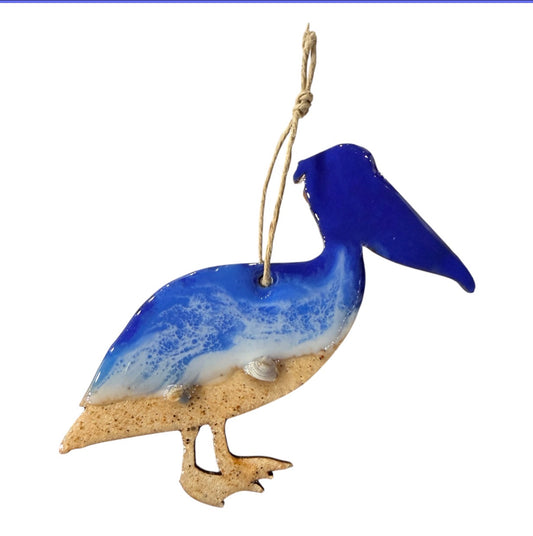 Resin Ocean Themed Ornament Pelican