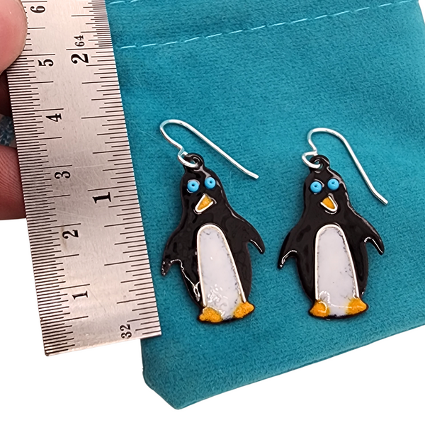 whimsical penguin earrings