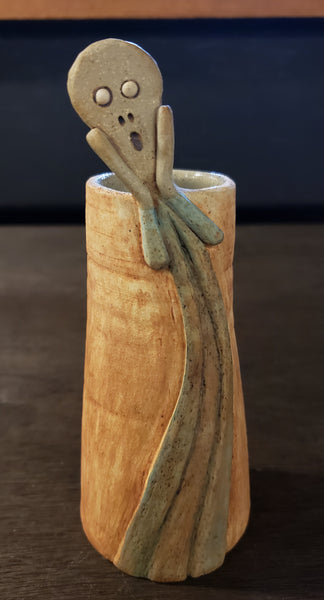 ceramic scream pen holder or vase
