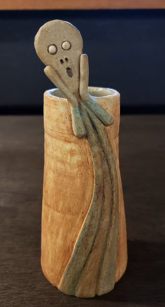 ceramic scream pen holder or vase