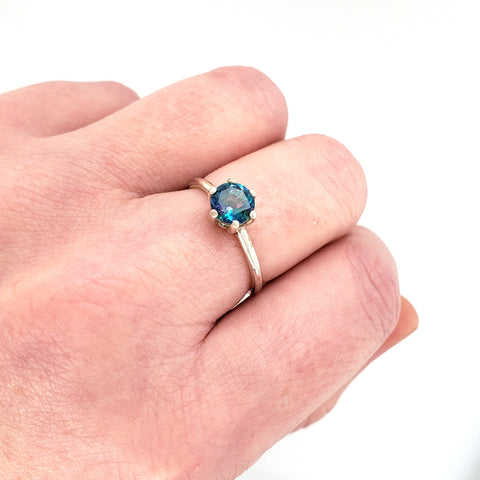 blue topaz ring with sterling silver band