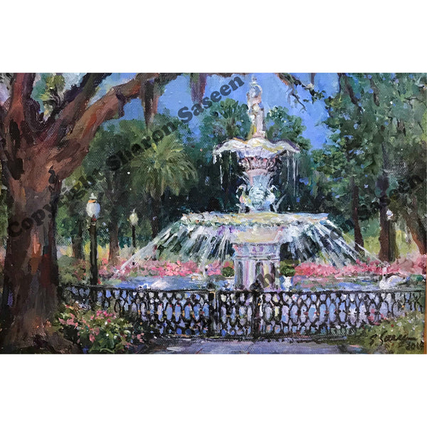 Forsyth Park Fountain, Savannah, Georgia, c 2019