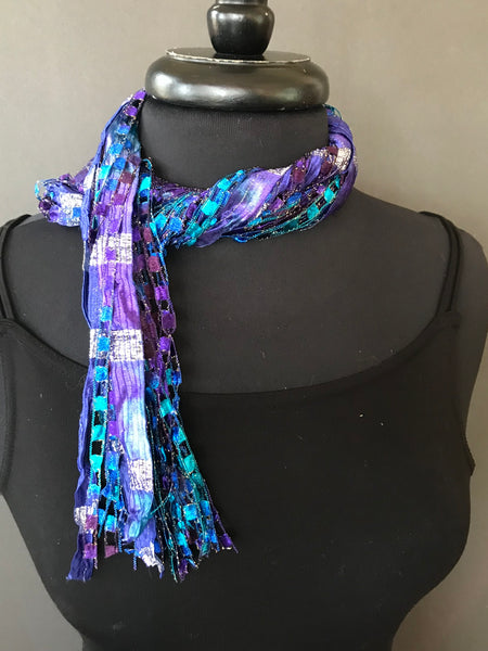 blue ribbon necklace or neck tie