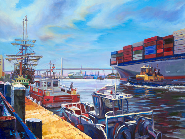 boat painting by Luba Lowry in Savannah