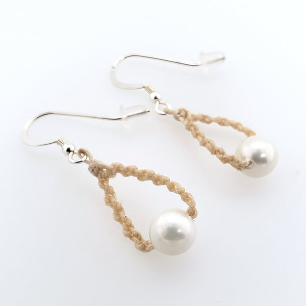 hand knotted linen earrings