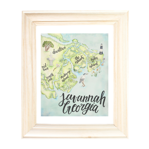Savannah GA Map by Erica Catherine Gallery 209