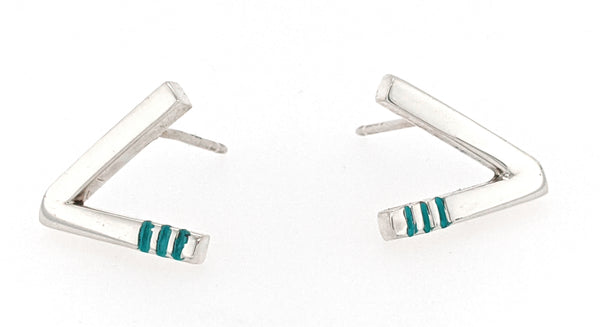 Chevron earrings sterling silver