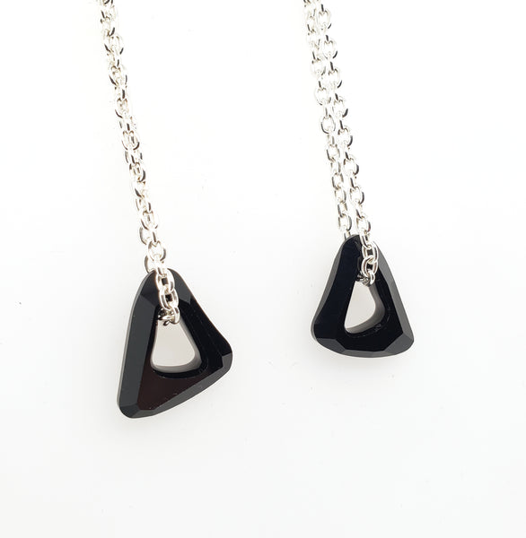 modern black crystal earrings