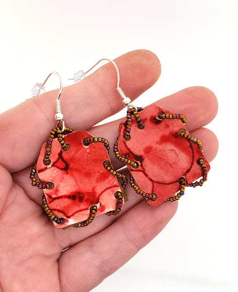 red earrings by Shirley Daniell