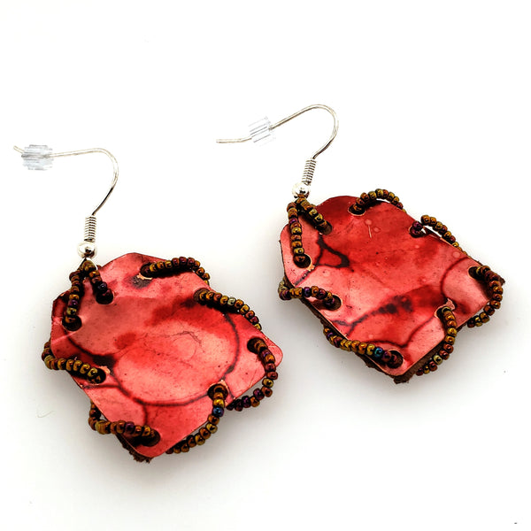 aluminum earrings with beads