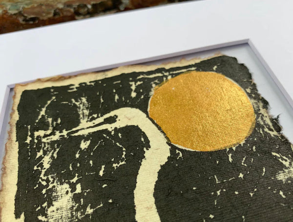 Gold Moon White Heron by Rebecca Sipper Gallery 209